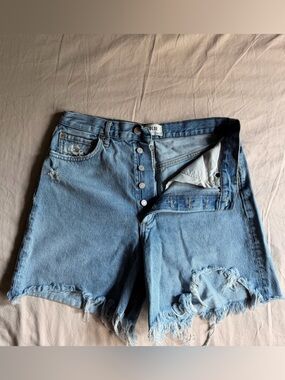 AGOLDE Stella High-Rise Denim Shorts